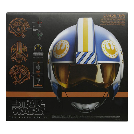 Star WarsFigura: Capacete eletrónico do Mandaloriano da série negra Carson Teva