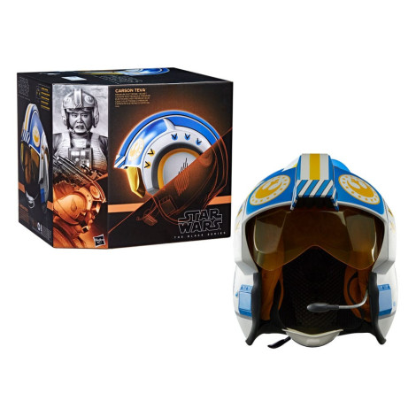 Star WarsFigura: Capacete eletrónico do Mandaloriano da série negra Carson Teva