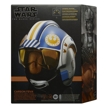 Star WarsFigura: Capacete eletrónico do Mandaloriano da série negra Carson Teva