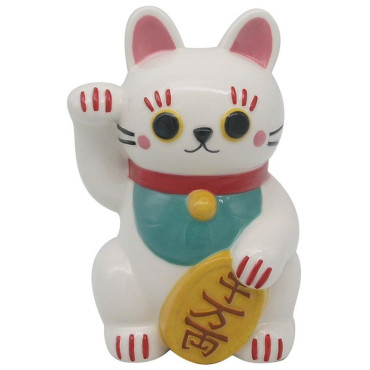 Maneki Neko Lucky Cat caixa de dinheiro em cerâmica