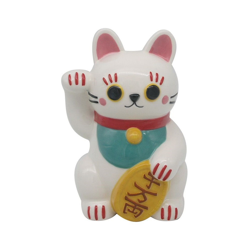 Maneki Neko Lucky Cat caixa de dinheiro em cerâmica