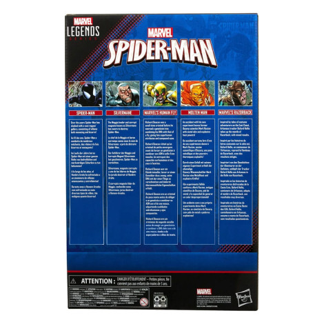 Marvel Legends Figuras do Homem-Aranha Homem-Aranha, Silvermane, Mosca Humana, Homem Derretido, Razorback 15 Cm