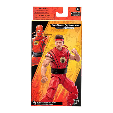 Power Rangers X Cobra Kai Coleção Relâmpago Miguel Diaz Morphed Red Eagle Ranger Figura 15 Cm