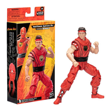 Power Rangers X Cobra Kai Coleção Relâmpago Miguel Diaz Morphed Red Eagle Ranger Figura 15 Cm