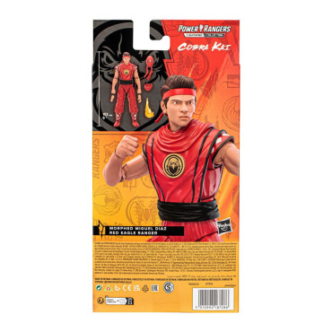 Power Rangers X Cobra Kai Coleção Relâmpago Miguel Diaz Morphed Red Eagle Ranger Figura 15 Cm