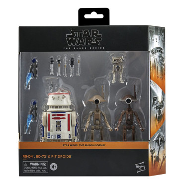 Star WarsFiguras : Os Mandalorianos da Série Negra R5-D4, Bd-72 e Droides do Fosso