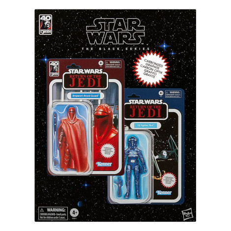 Star Wars Figuras Episódio Vi Série Negra Guarda Real do Imperador e Piloto de Caça Tie Carbonizados Exclusivo 15 Cm