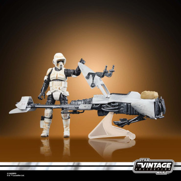 Star WarsFigura: Mandalorian Vintage Collection Vehicle Cons Speeder Bike com Scout Trooper e Grogu