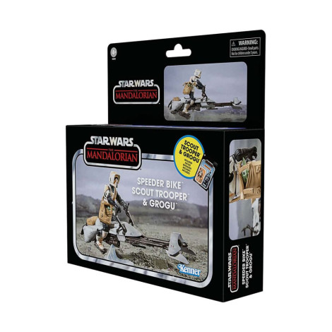 Star WarsFigura: Mandalorian Vintage Collection Vehicle Cons Speeder Bike com Scout Trooper e Grogu