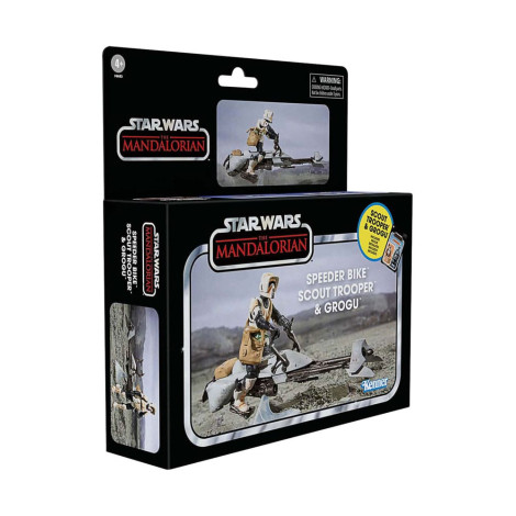 Star WarsFigura: Mandalorian Vintage Collection Vehicle Cons Speeder Bike com Scout Trooper e Grogu