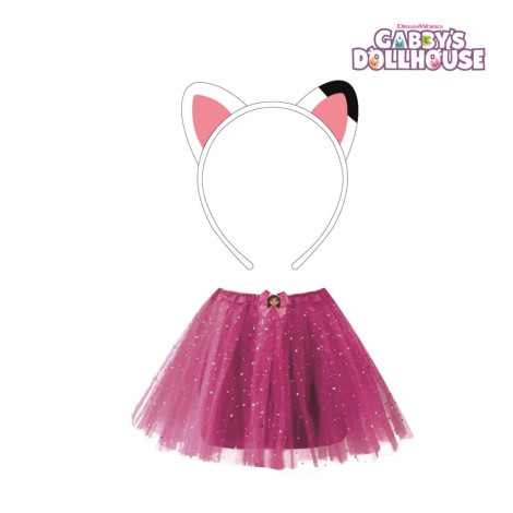 Conjunto de tutu e bandolete para criança da Gabby's Dollhouse