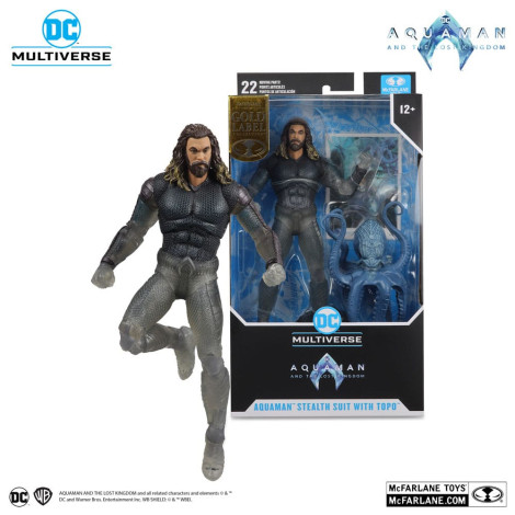 Dc Multiverse Aquaman Figure (Stealth Suit With Topo) (Gold Label) 18 Cm Aquaman And The Lost Kingdom