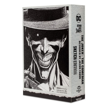 Figura O Joker: O Comediante Edição Sketch (Etiqueta Dourada) 18 Cm Batman: Três Jokers Dc Multiverso