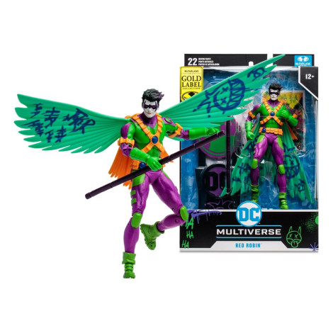 Figura do Robin Vermelho com Coringa (Novos 52) (Etiqueta Dourada) 18 Cm Dc Multiverso