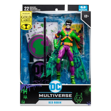 Figura do Robin Vermelho com Coringa (Novos 52) (Etiqueta Dourada) 18 Cm Dc Multiverso