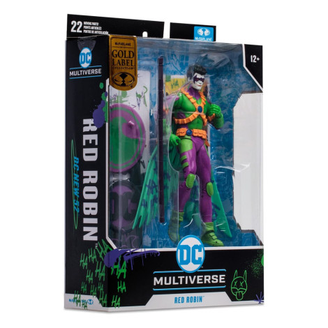 Figura do Robin Vermelho com Coringa (Novos 52) (Etiqueta Dourada) 18 Cm Dc Multiverso