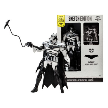 Figura do Batman Edição Sketch (Batman: Cavaleiro Branco) (Etiqueta Dourada) 18 Cm Dc Multiverso