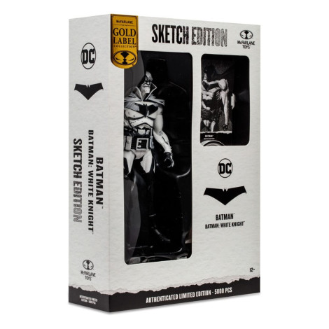 Figura do Batman Edição Sketch (Batman: Cavaleiro Branco) (Etiqueta Dourada) 18 Cm Dc Multiverso