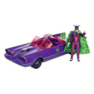 Batman 66 Batmobil com figura e veículo do Joker (etiqueta dourada) Dc Retro