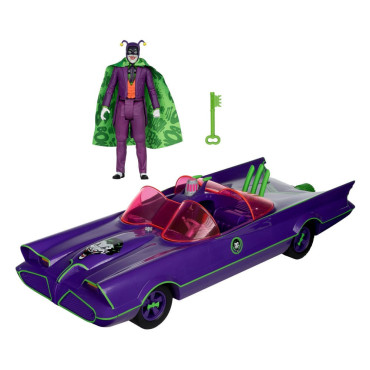 Batman 66 Batmobil com figura e veículo do Joker (etiqueta dourada) Dc Retro