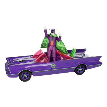 Batman 66 Batmobil com figura e veículo do Joker (etiqueta dourada) Dc Retro