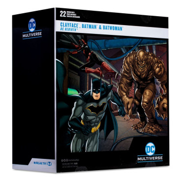 Multipack Figuras Cara de Barro, Batman e Batwoman (Dc Rebirth) (Etiqueta Dourada) 18 Cm Dc Multiverso