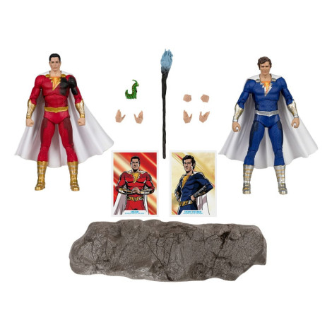 Figuras 2 Pack Shazam (Battle Damage) e Freddie Freeman (Gold Label) 18 Cm Dc Multiverso