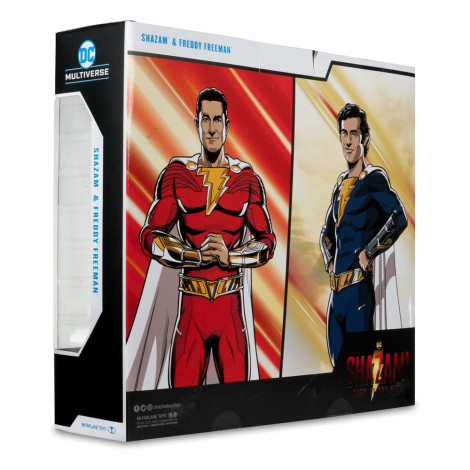 Figuras 2 Pack Shazam (Battle Damage) e Freddie Freeman (Gold Label) 18 Cm Dc Multiverso