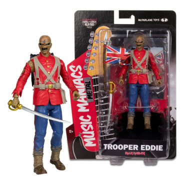 Music Maniacs Wave 2 Trooper Eddie (Iron Maiden) Figura de metal de 15 cm