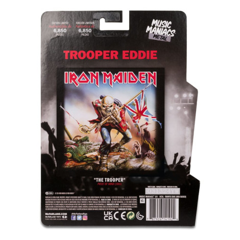 Music Maniacs Wave 2 Trooper Eddie (Iron Maiden) Figura de metal de 15 cm