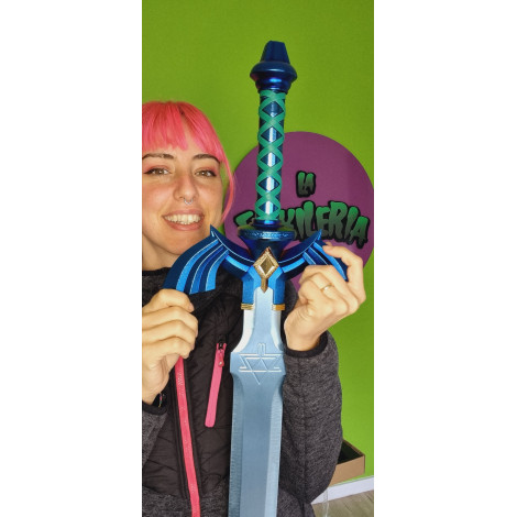 Espada Zelda Tears of the Kingdom com luz e lâmina dupla 106 cm