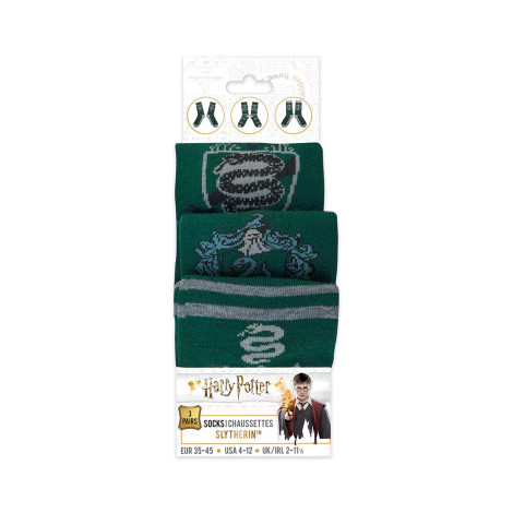 Conjunto de 3 pares de meias Slytherin Harry Potter