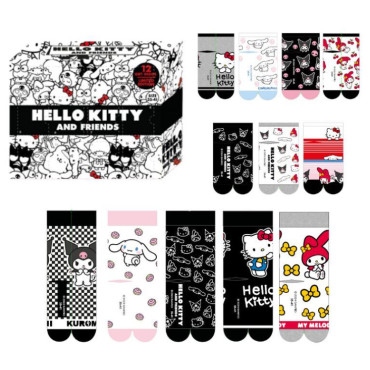 Conjunto de oferta 12 meias e meias Hello Kitty Friends