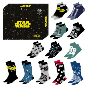 Caixa de oferta 12 meias Star Wars