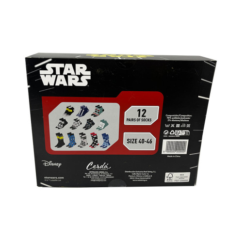 Caixa de oferta 12 meias Star Wars