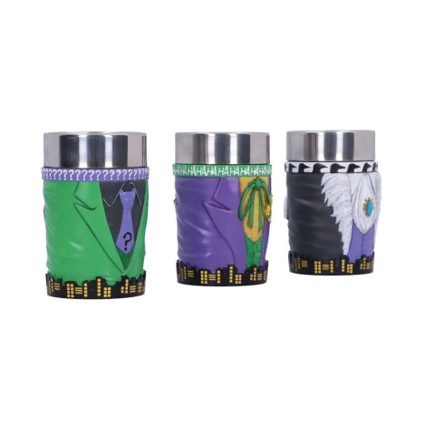 Conjunto de 3 copos de shot Batman Super-Villains Dc Comics