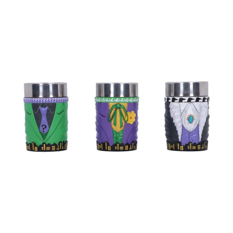 Conjunto de 3 copos de shot Batman Super-Villains Dc Comics