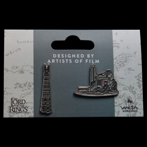 Conjunto de 2 alfinetes de Helm's Deep e Orthanc Lord Of The Rings