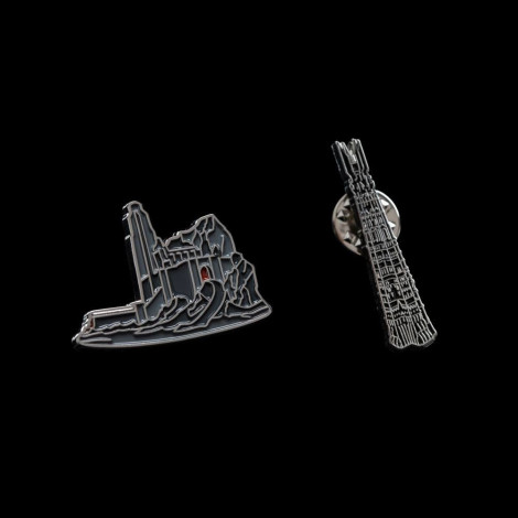 Conjunto de 2 alfinetes de Helm's Deep e Orthanc Lord Of The Rings