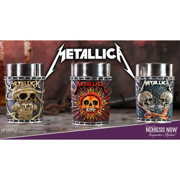 Conjunto de 3 copos de shot Pushead Art Metallica