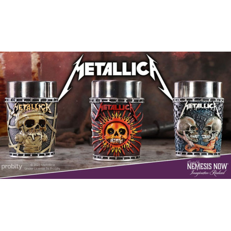 Conjunto de 3 copos de shot Pushead Art Metallica