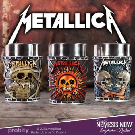 Conjunto de 3 copos de shot Pushead Art Metallica