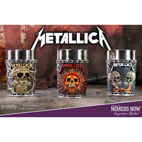 Conjunto de 3 copos de shot Pushead Art Metallica