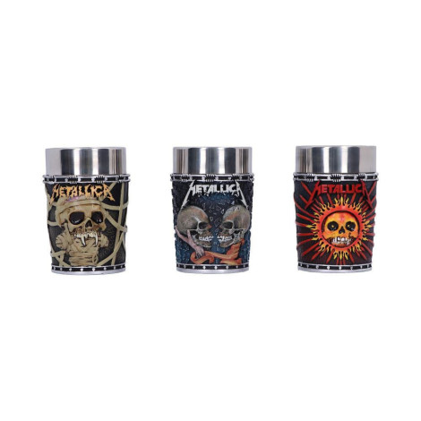 Conjunto de 3 copos de shot Pushead Art Metallica