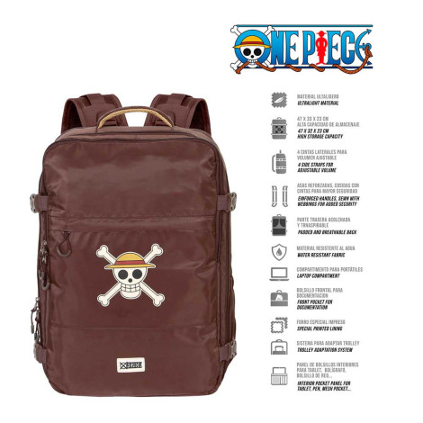 One Piece Mochila de viagem grande Mercury Skull