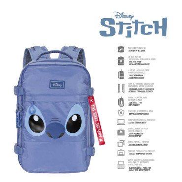 Stitch Mochila de viagem para cabine de avião Lilo e Face