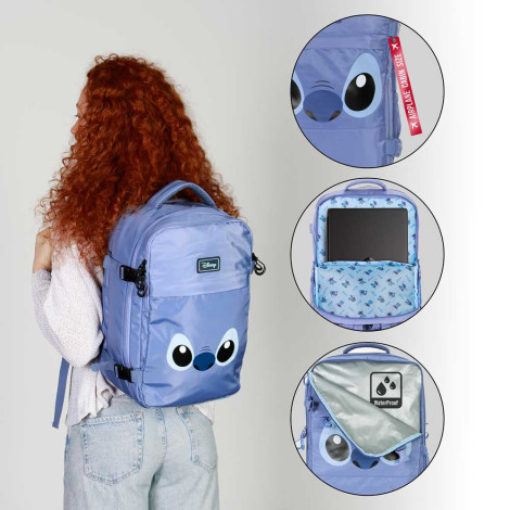 Stitch Mochila de viagem para cabine de avião Lilo e Face