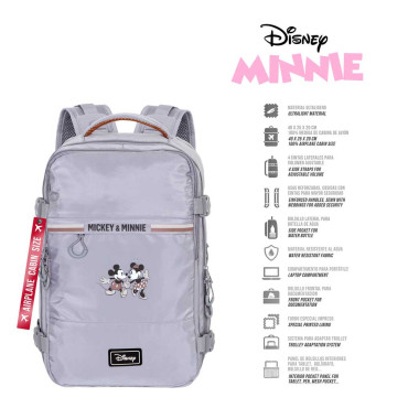 Disney Minnie Mouse Face Mochila de viagem para cabine de avião