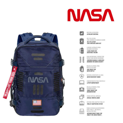 Mochila de viagem com cabina de avião da NASA