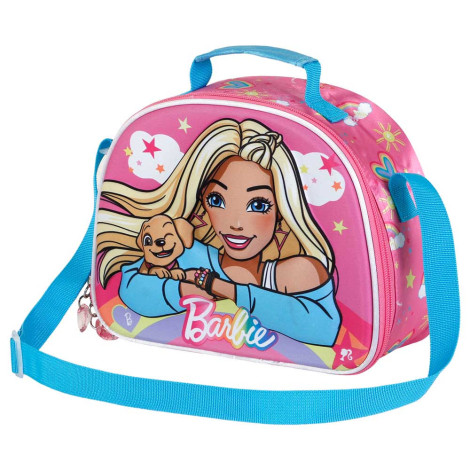 Saco de almoço cor-de-rosa Barbie Rainbow 3D